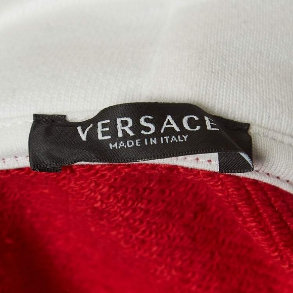 Versace Black, Red, and White Cropped Hoodie - Picture 10 of 13